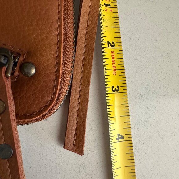 Free People Vegan Leather Wristlet Wallet With Zippered Pocket & Card Slots - Picture 6 of 7